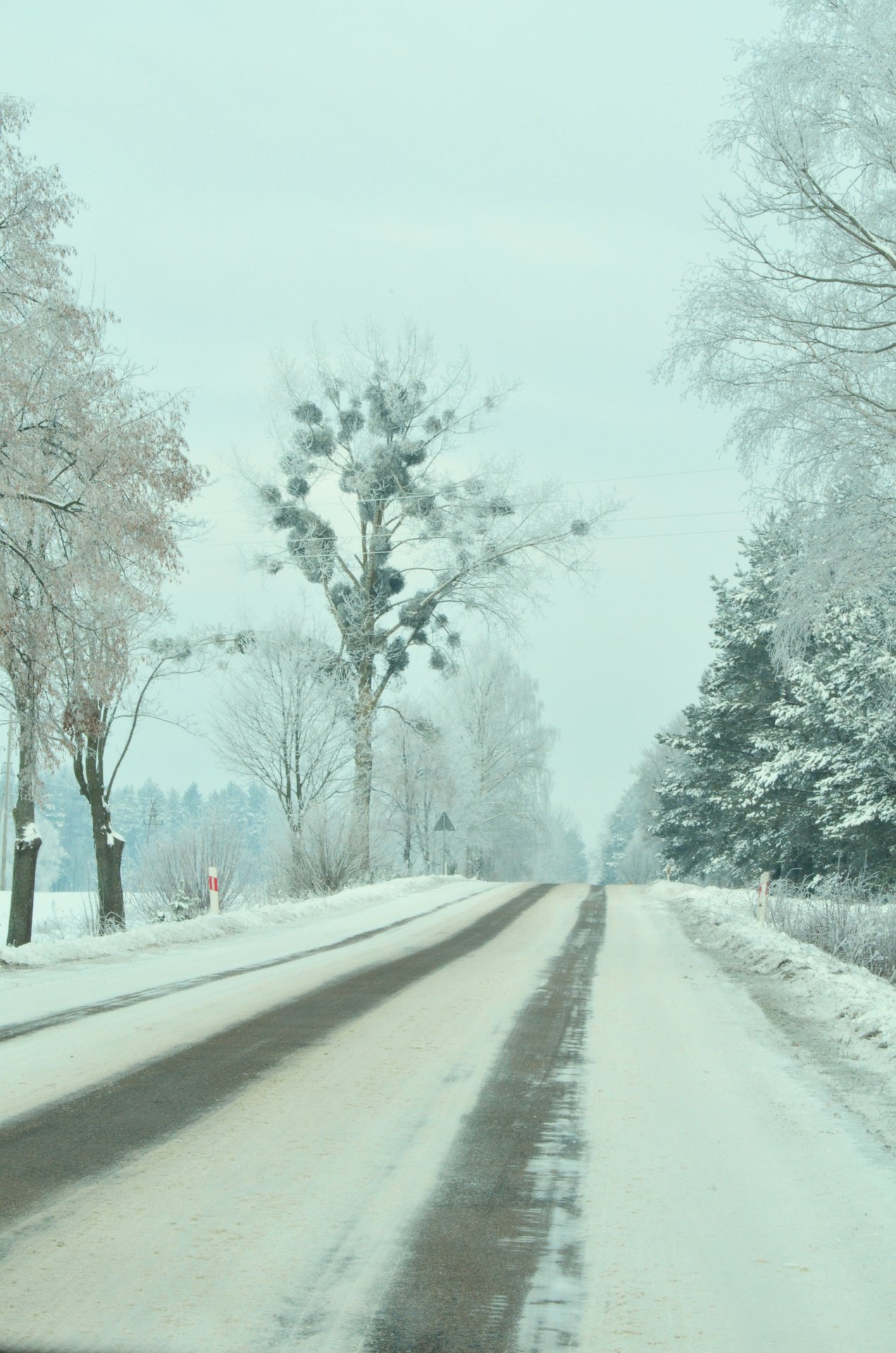 zima droga ulica