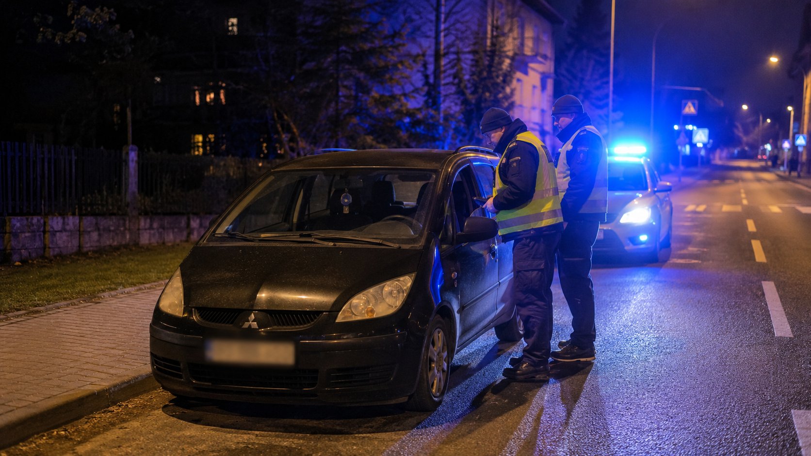 Bielsk Podlaski. Poszukiwany 48-latek wpadł po kontroli auta bez świateł