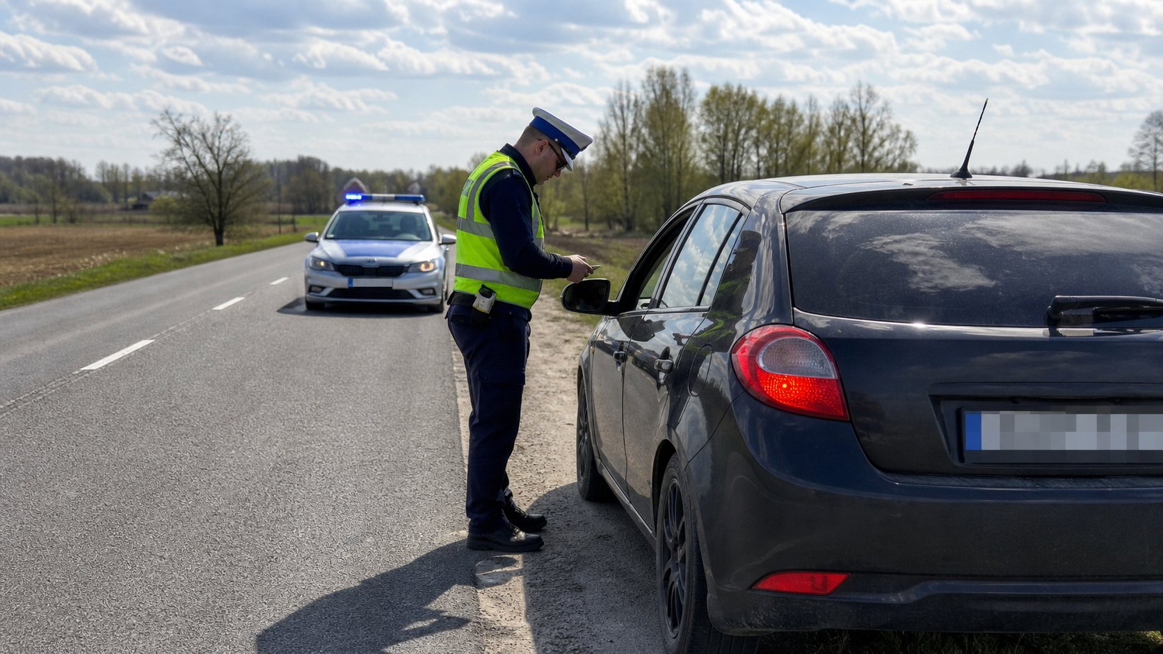 Gmina Turośl: 49-latek zatrzymany po szybkiej jeździe, bez uprawnień i po alkoholu