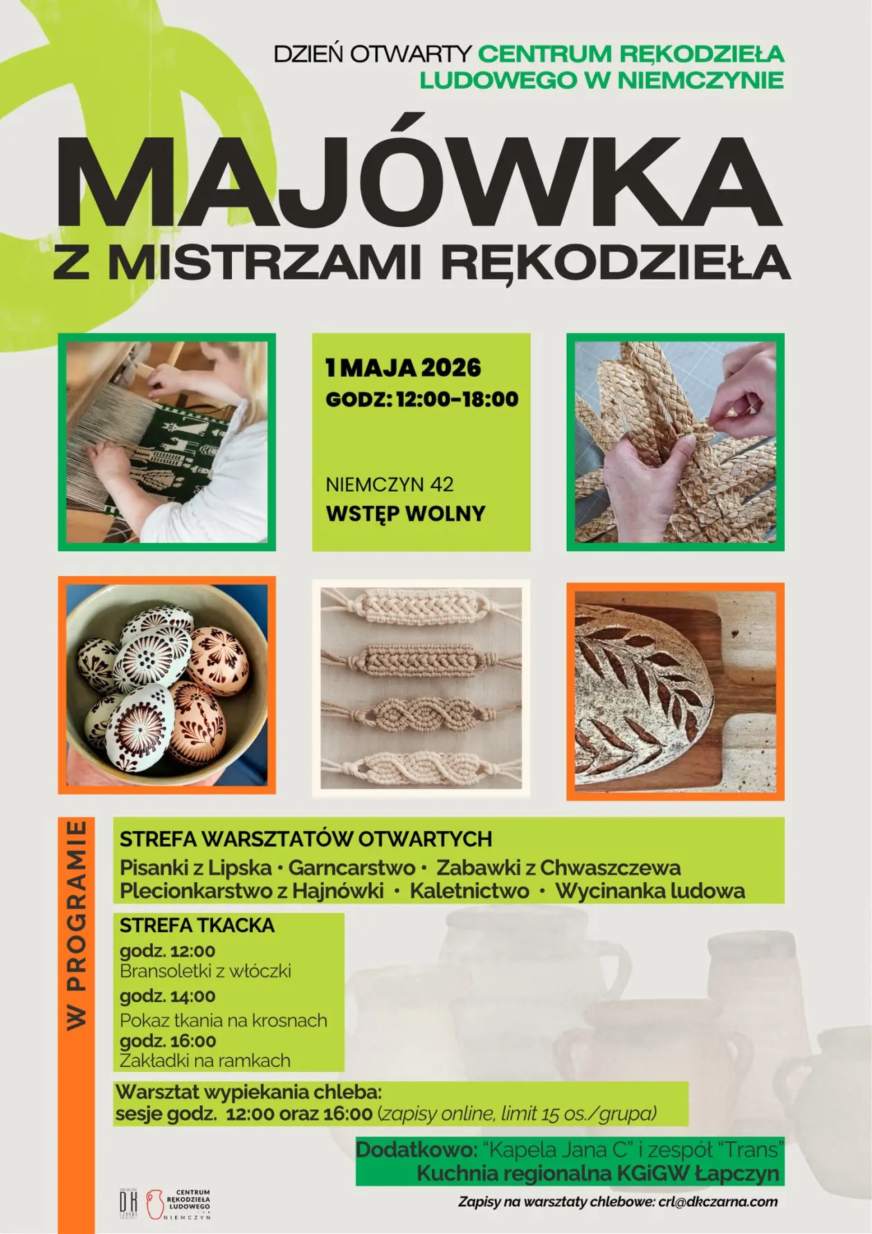 Majówka z mistrzami rękodzieła dziś w Niemczynie