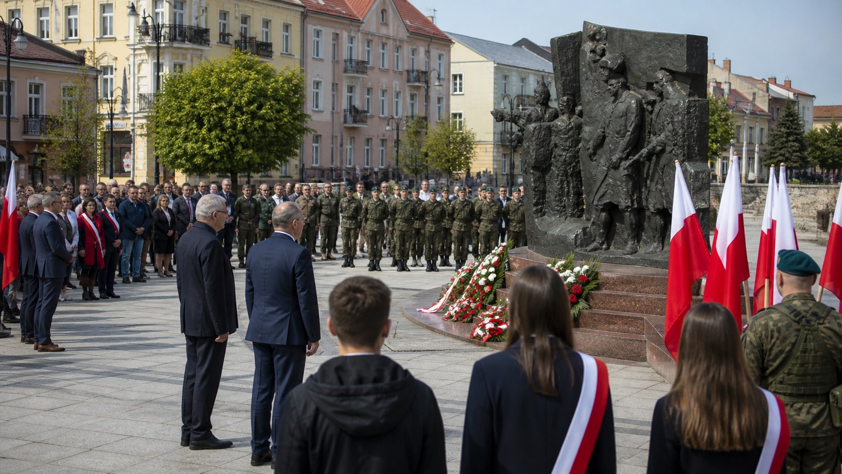 Łomża uczciła 235. rocznicę Konstytucji 3 Maja na placu Jana Pawła II