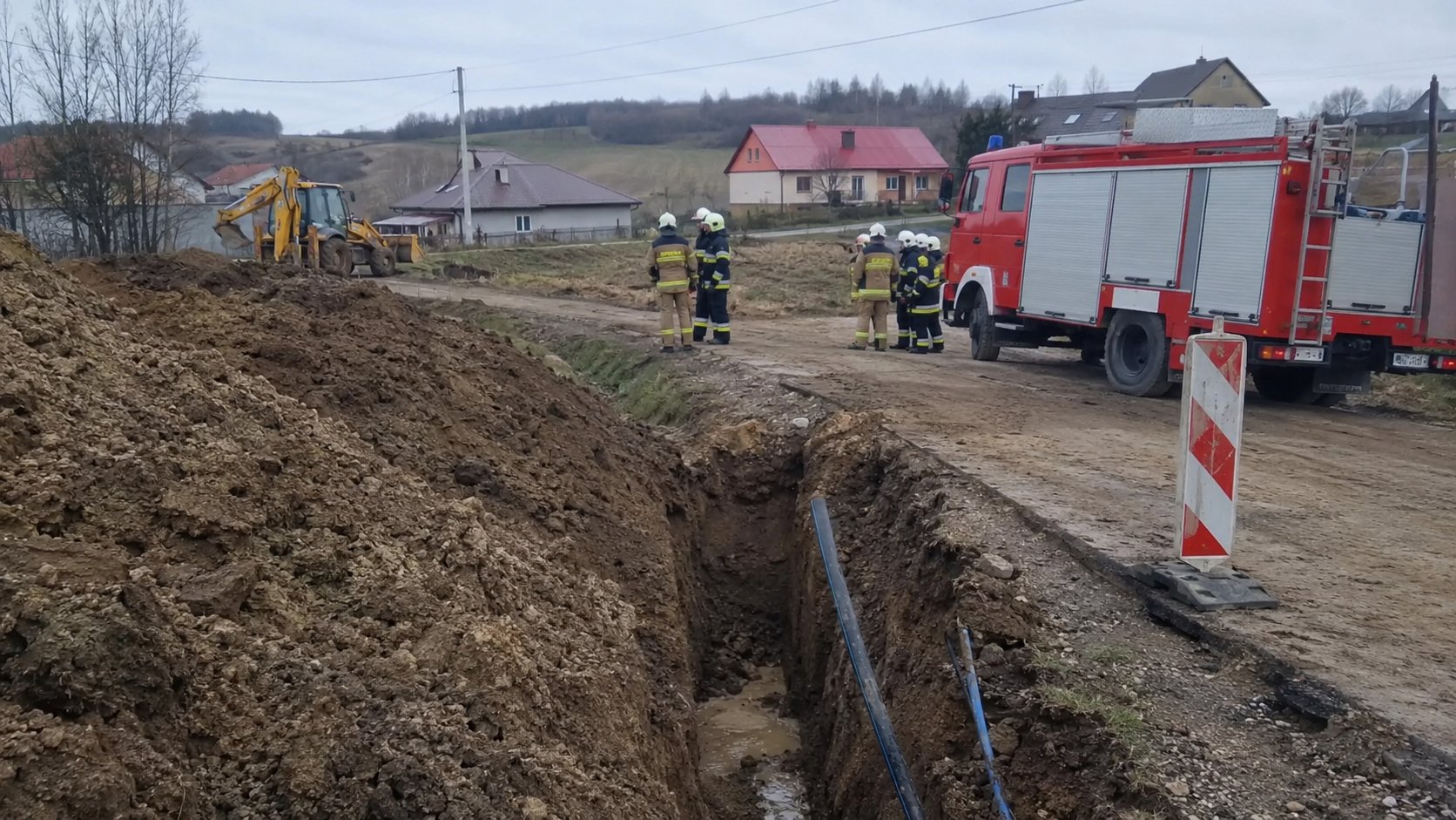 Powiat łomżyński. Śmiertelny wypadek podczas prac ziemnych w Mikołajkach