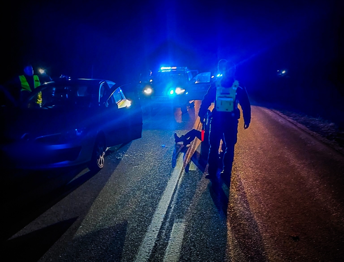 Siemiatycze. Ucieczka przed policją zakończyła się na blokadzie