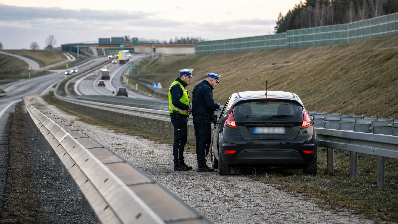 Stawiski. Na S61 zatrzymano kuriera przewożącego migrantów w Fiacie Punto