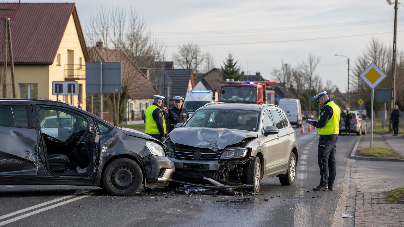 Wizna: zderzenie dwóch aut na DK64, jedna osoba trafiła do szpitala