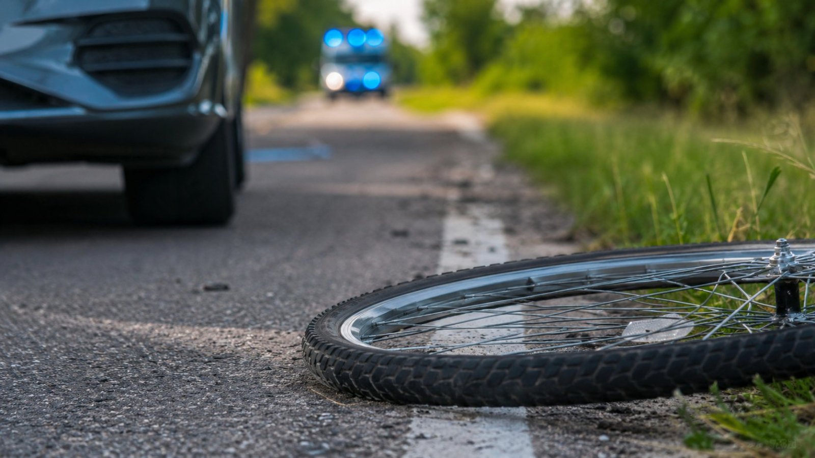 Bagny. Rowerzysta trafił śmigłowcem do szpitala po zderzeniu z autem