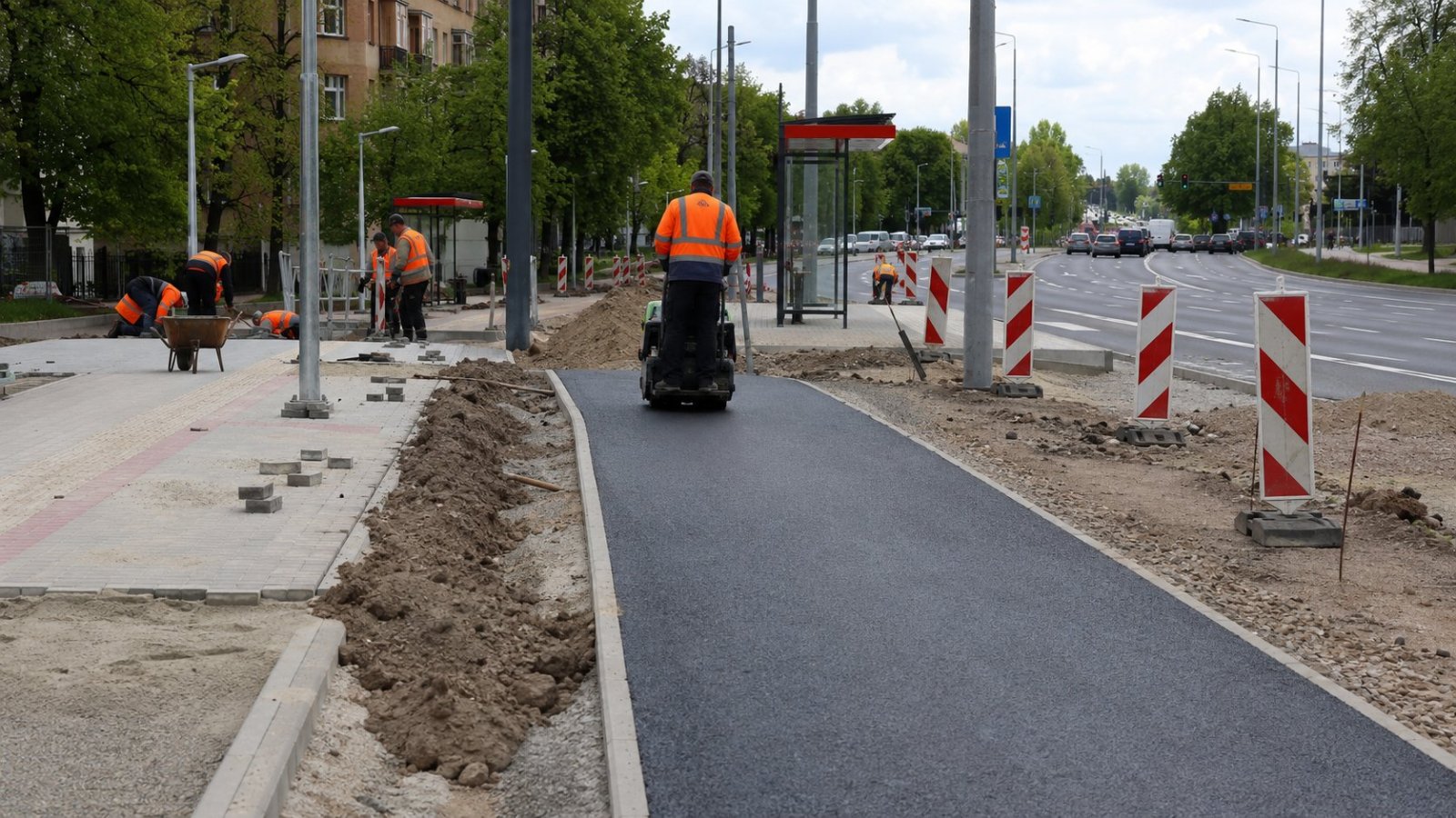 Białystok. Powstaje nowa droga rowerowa przy Sikorskiego i Konstytucji 3 Maja