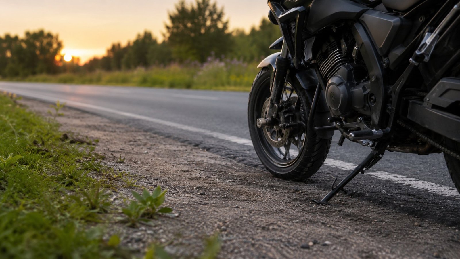 Łomża. 29-latek leżał na drodze obok motocykla i był poszukiwany