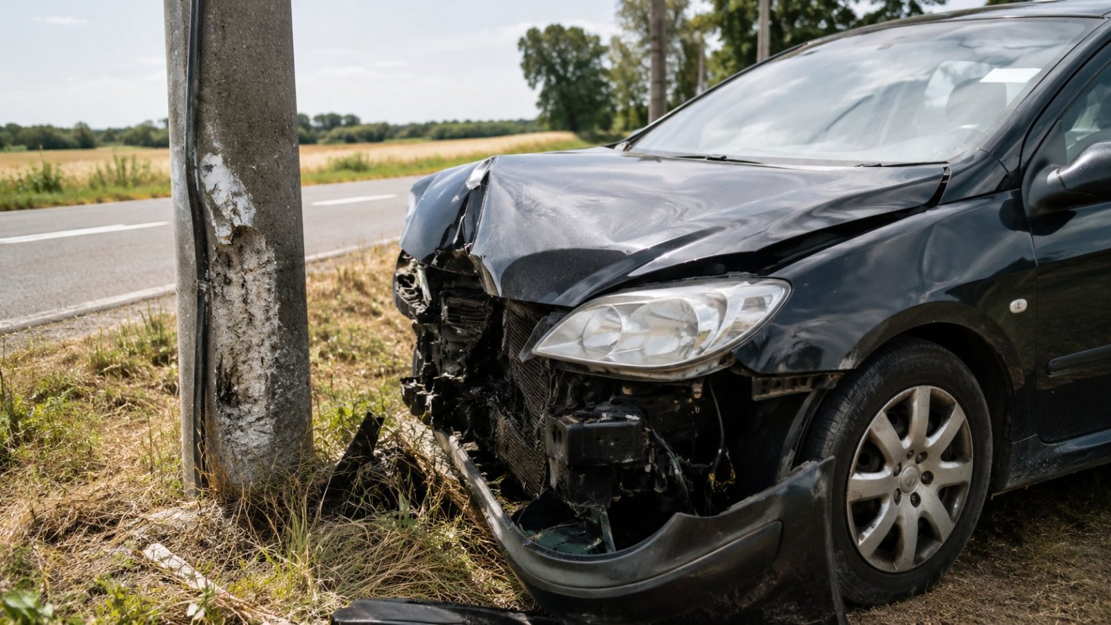 Zambrów. Pijany kierowca z zakazem uderzył w słup