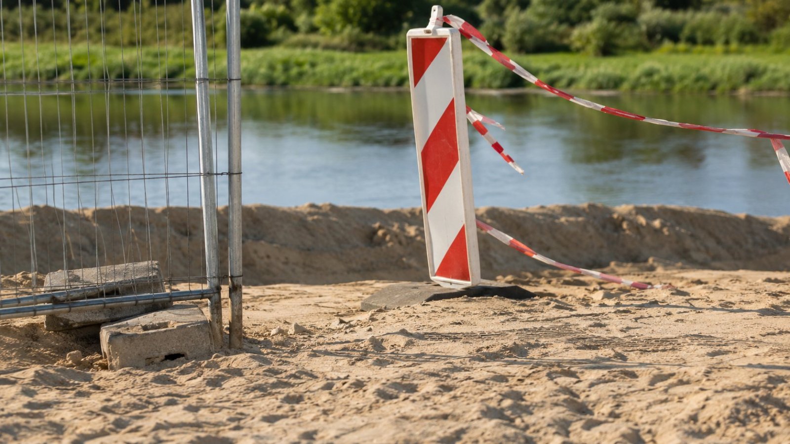 Łomża. Dawna plaża nad Narwią jest teraz placem budowy