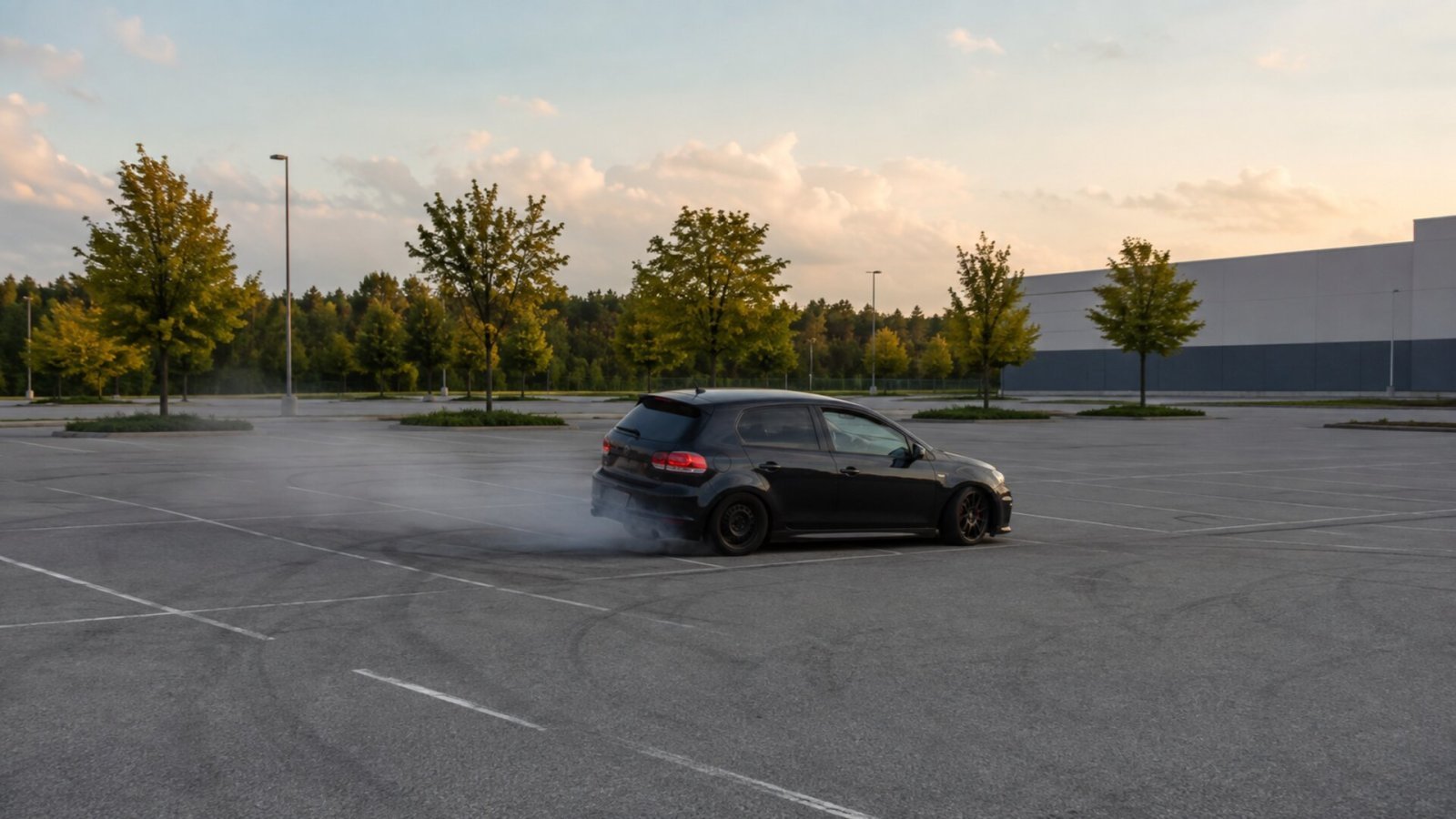 20-latek driftował na parkingu w Zambrowie. Stracił prawo jazdy