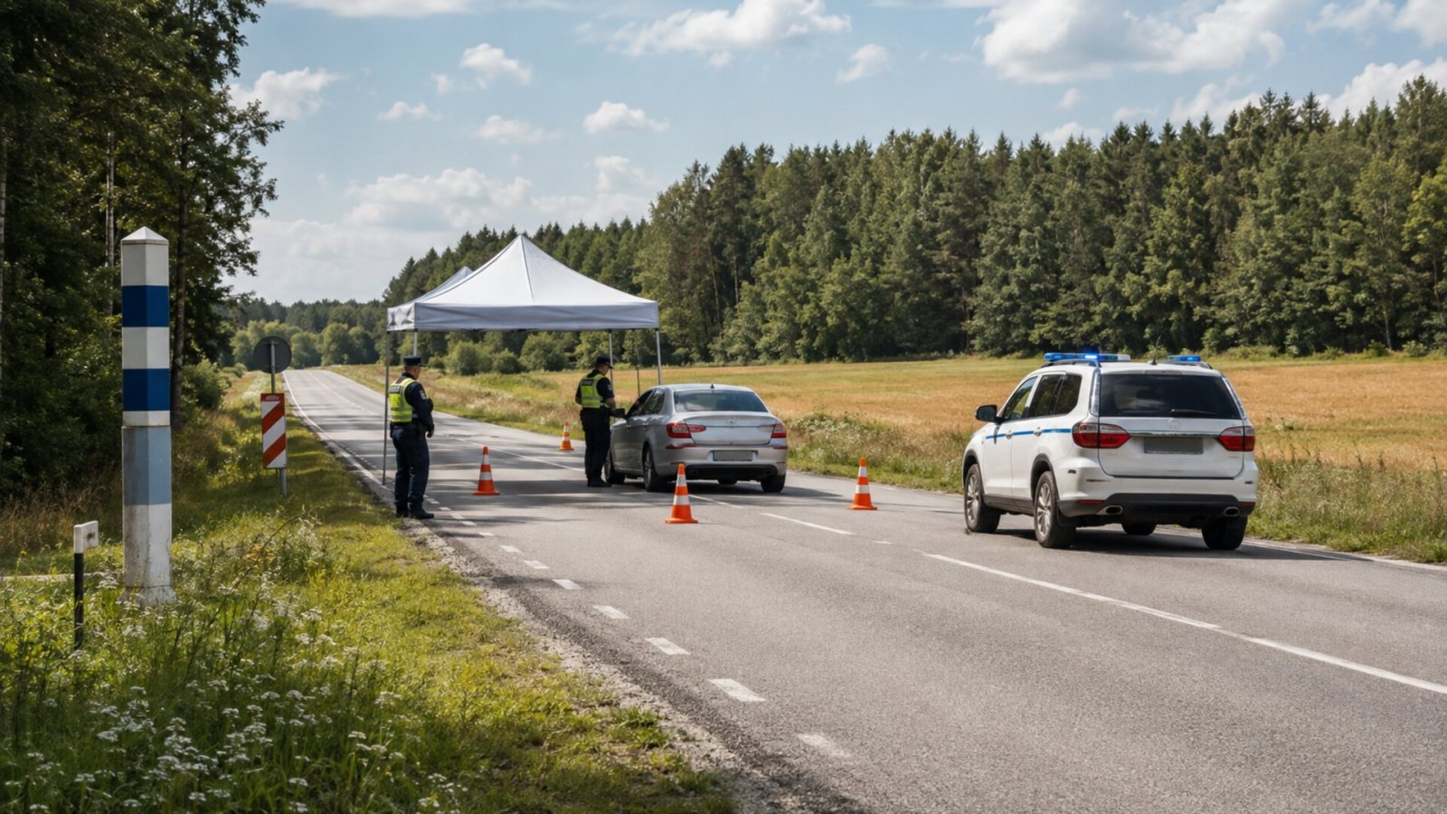 Straż Graniczna kontroluje przejścia i lokalne drogi przy granicy z Litwą