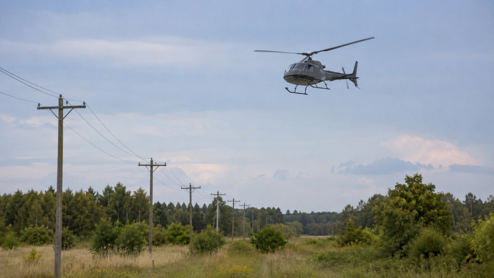 Żandarmeria wyjaśnia zerwanie linii energetycznej przez śmigłowiec