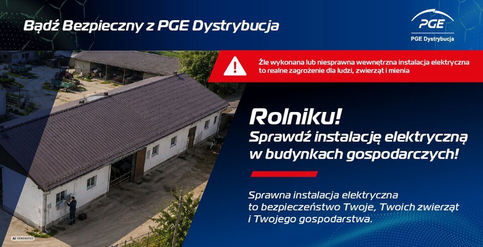 PGE apeluje do rolników o kontrolę instalacji elektrycznych