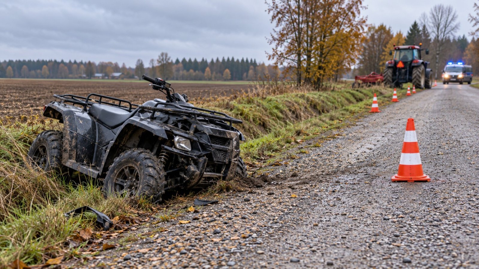 Śmiertelny wypadek quada i zderzenie na DK65