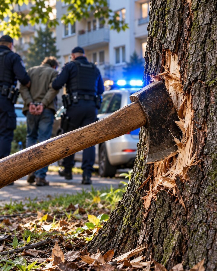 Chciał ściąć drzewo przed blokiem, bo zasłaniało mu widok
