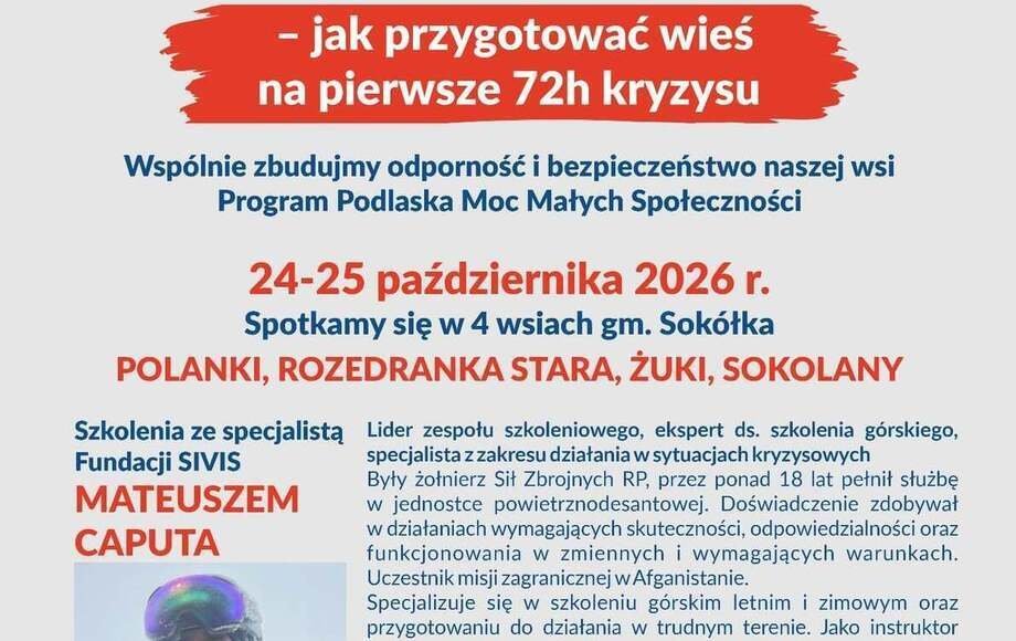 Mieszkańcy czterech wsi przygotują się na pierwsze 72 godziny kryzysu
