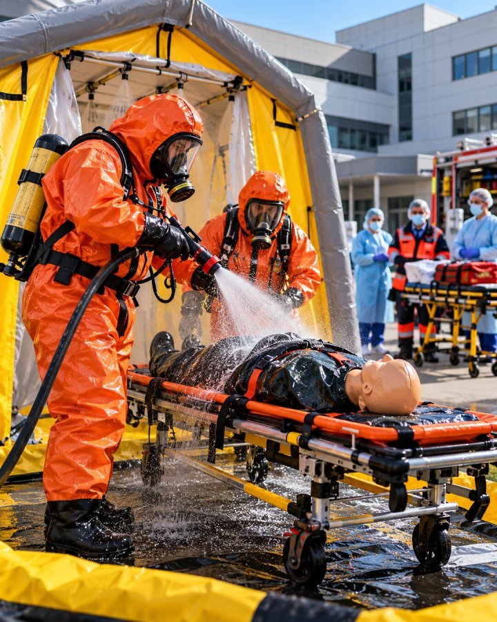 Podejrzana przesyłka w szpitalu. Służby ćwiczyły reakcję na skażenie