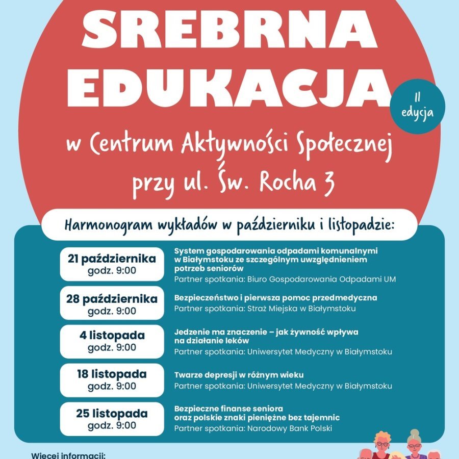 Rusza kolejna edycja „Srebrnej edukacji” dla białostockich seniorów