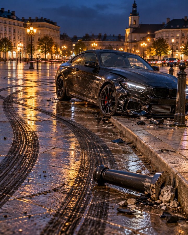 Zarzuty po driftowaniu na rynku. Poręczenie wyniosło 250 tys. zł