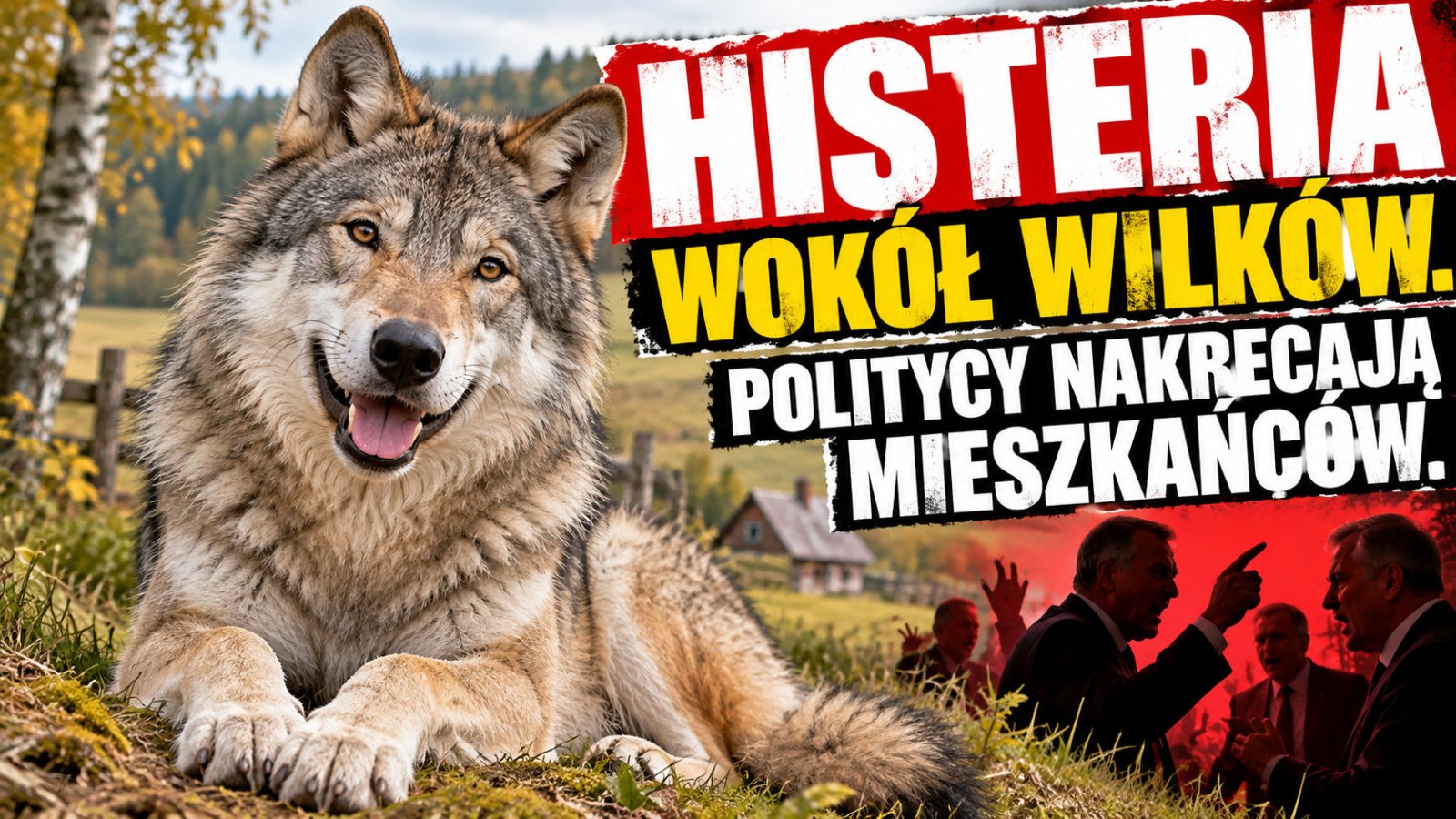 Histeria wokół wilków. Politycy nakręcają mieszkańców.